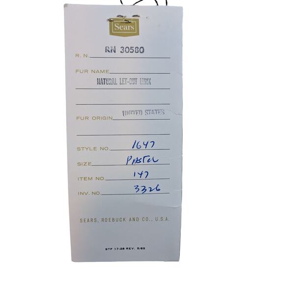 NWT Vintage 1960’s Gorgeous Mink Stole Authentic Sears & Roebuck With Embroidery - Picture 5 of 14